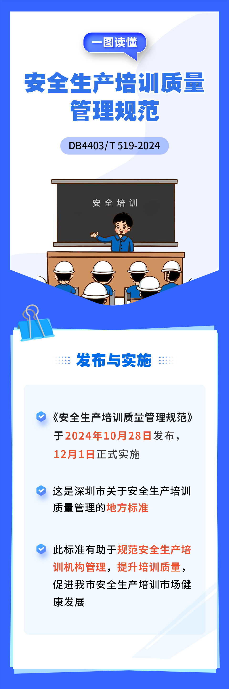 一图读懂,深圳地标《安全生产培训质量管理规范》